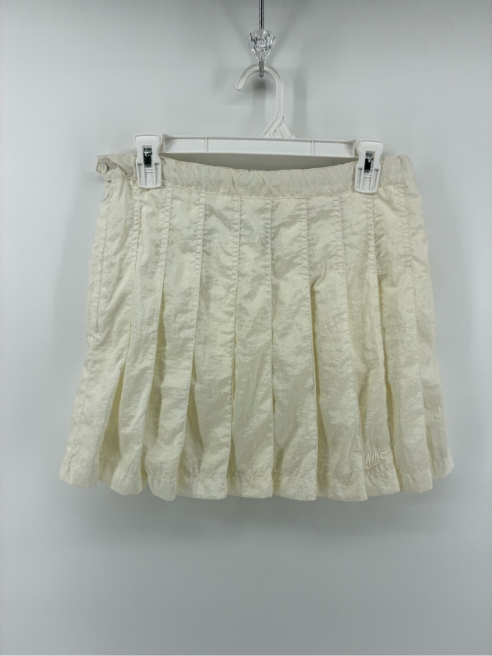 Vintage Nike 100% Nylon White Cream Pleated Tennis Skirt